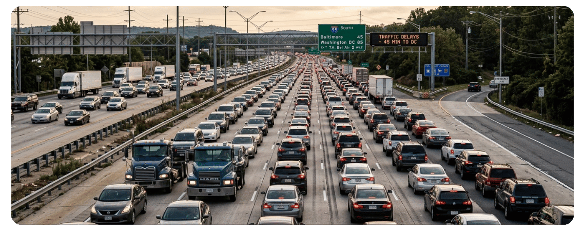 Driving From NYC to Boston: Flexible but Traffic-Dependent