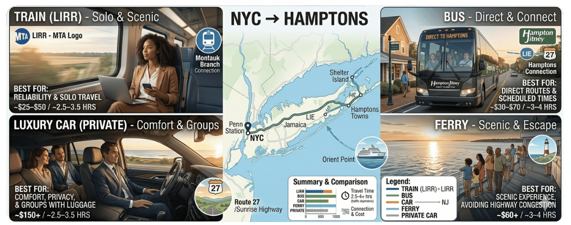 How to Get to the Hamptons from NYC: Travel Options at a Glance