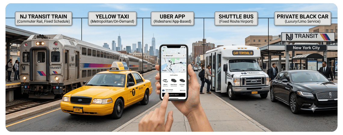 At-a-Glance: Newark Airport to Times Square Transportation Options
