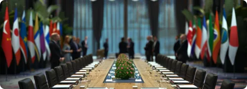 A big conference hall for diplomats to have meetings there