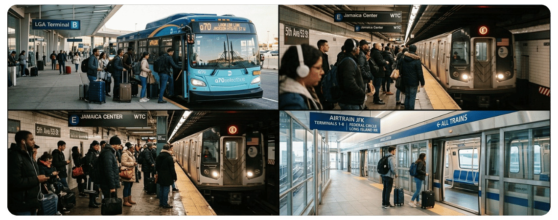 Public Transit The Adventure Route from LGA to JFK