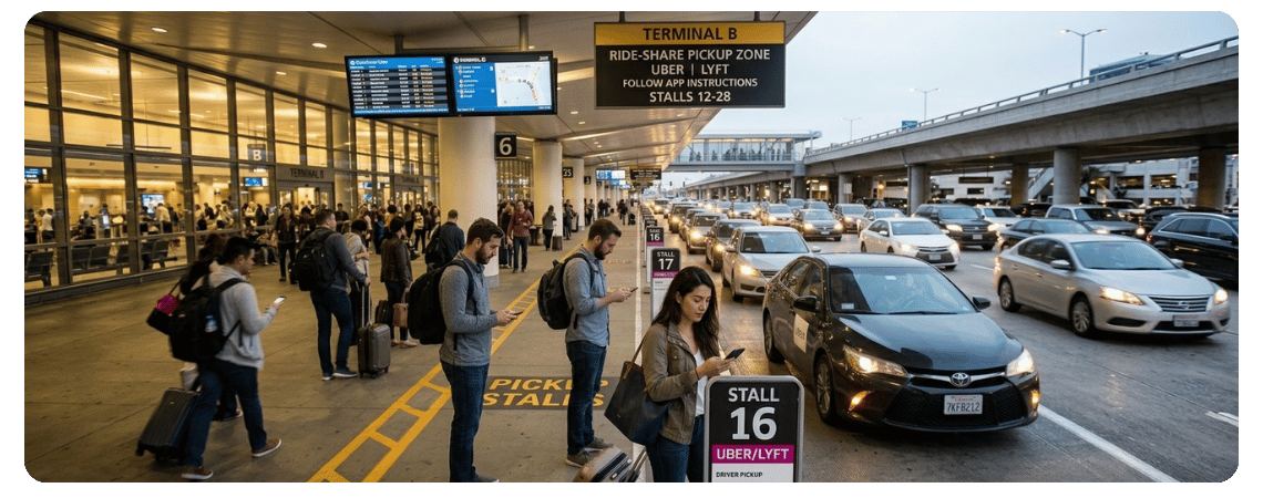 Terminal-Specific Ride-Share Pickup Instructions
