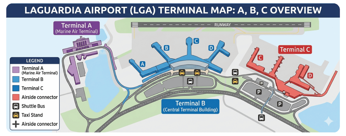 Airport Layout and Terminals at LaGuardia