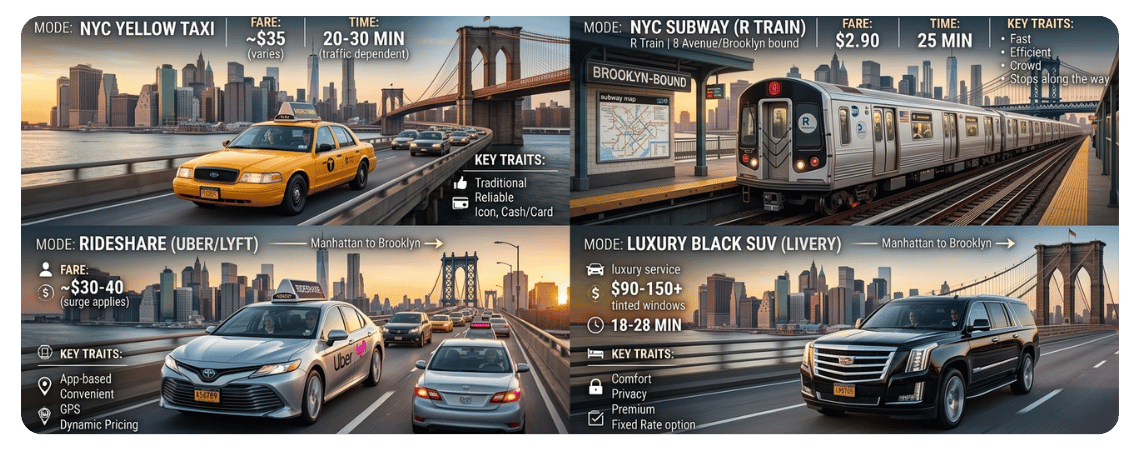 Comparing All Ways to Get From LGA to Brooklyn