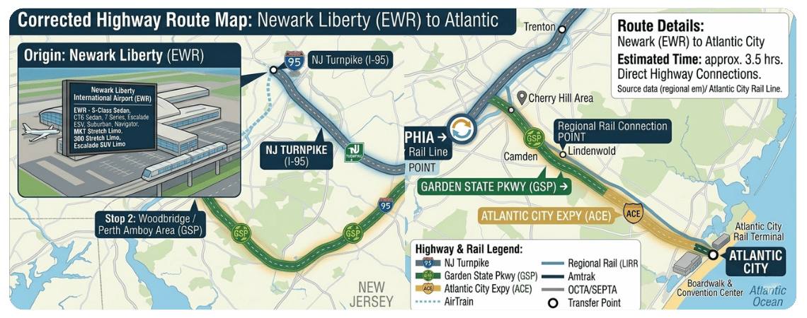 Driving From Newark Airport to Atlantic City