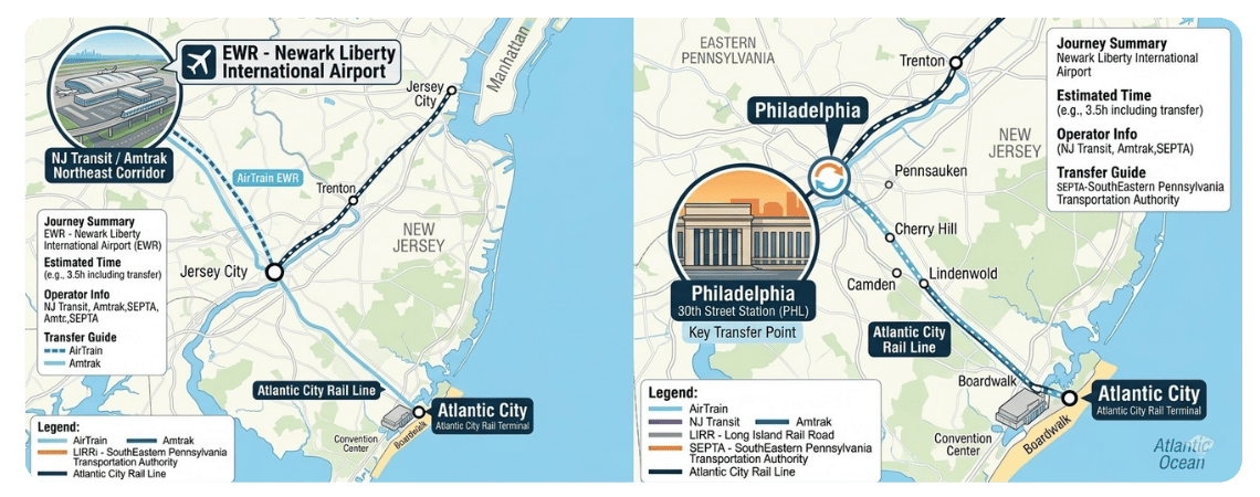 Train Travel From Newark Airport to Atlantic City
