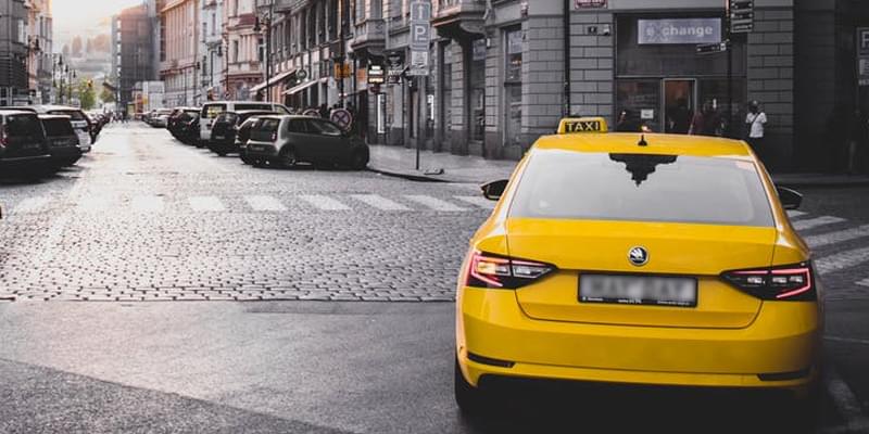 A taxi on New York city's street